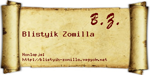 Blistyik Zomilla névjegykártya